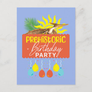 Cartão Postal Festa de Aniversário Pré-Histórica do Pterodáctilo