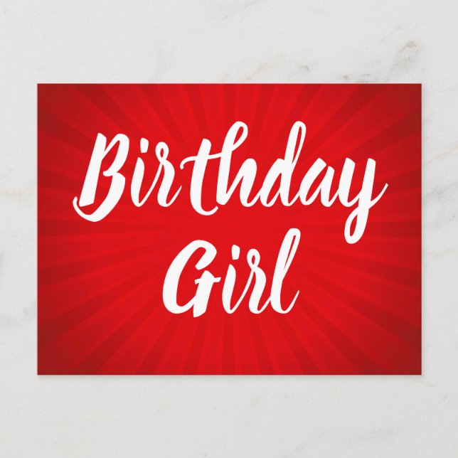 Cartão Postal Festa de aniversário Vermelho Sunburst (Frente)