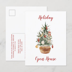 Cartão Postal Festa de Árvore de Natal Russo na Casa Aberta