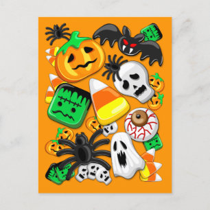 Cartão Postal Festa de Candies do Halloween Spooky