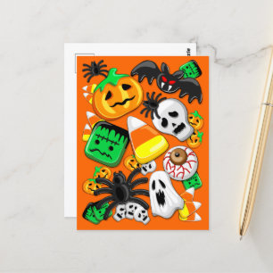 Cartão Postal Festa de Candies do Halloween Spooky