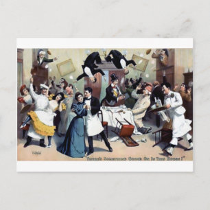 Cartão Postal Festa de casa de vintage engraçada