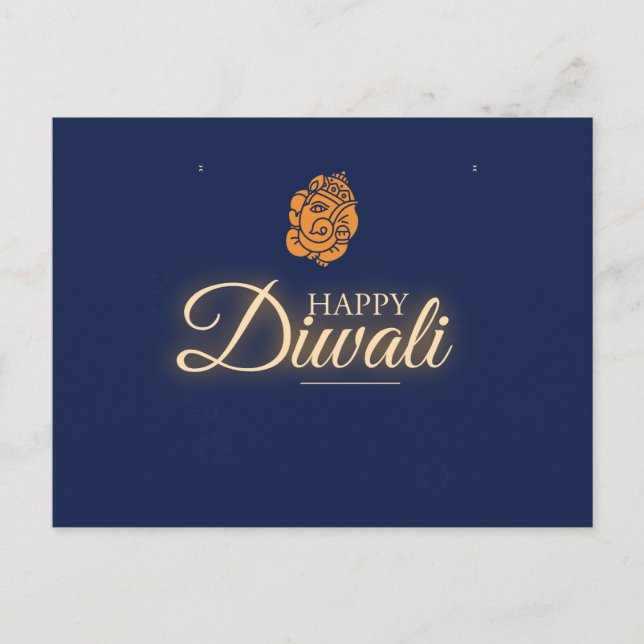Cartão Postal Festa de Celebração de Diwali (Frente)