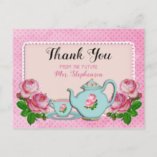 Cartão Postal Festa de Chá de Noiva Estilo Casa de Campo Inglesa