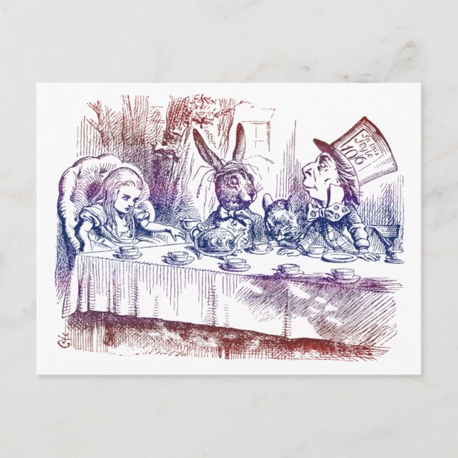 Cartão postal: Festa de Chá Mad Hatter (Frente)