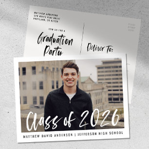 Cartão Postal Festa de Formatura com Foto em Moldura de Letra Mo