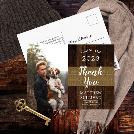 Cartão Postal Festa de Formatura com Foto Rústica e Silvestre