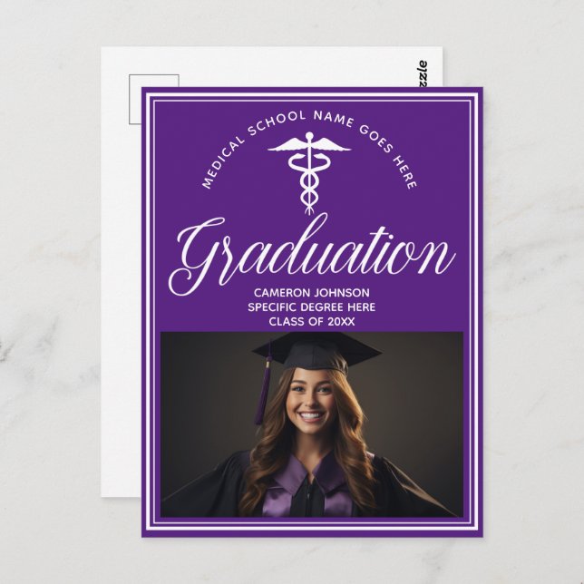 Cartão Postal Festa de formatura de Fotografia da Faculdade de M (Frente/Verso)