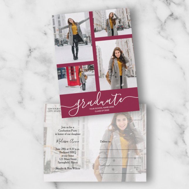 Cartão Postal Festa de formatura de Mídia de Fotografias Múltipl (Criador carregado)