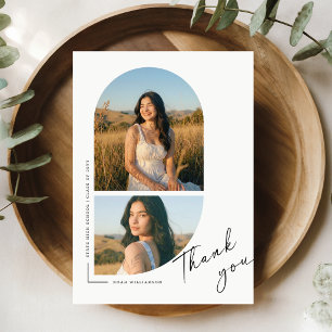 Cartão Postal Festa de Formatura Elegant Script Photo Obrigado