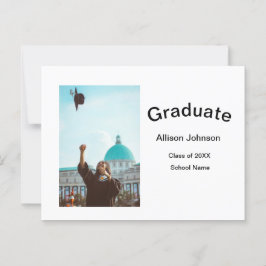 Cartão Postal festa de formatura elegante e elegante