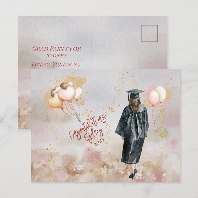 Cartão Postal Festa de Formatura Filha Parabéns (Frente/Verso)