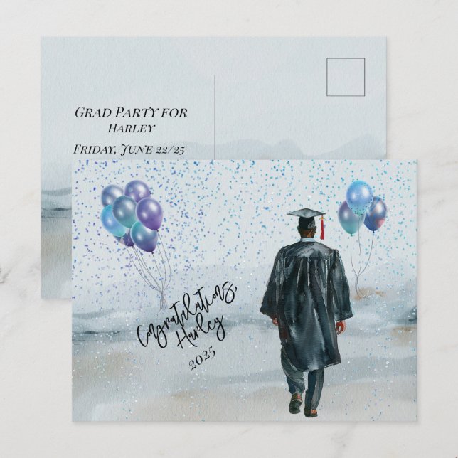 Cartão Postal Festa de Formatura Filho Parabéns (Frente/Verso)