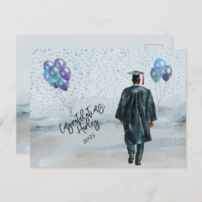 Cartão Postal Festa de formatura Parabéns (Frente/Verso)