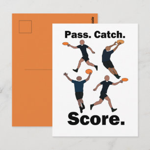 Cartão Postal Festa de Frisbee de Passe e Recepção de Pontuação
