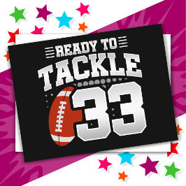 Cartão Postal Festa de Futebol Americano de 33 Anos de Idade Ani