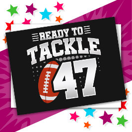 Cartão Postal Festa de Futebol Americano de 47 Anos de Idade Ani