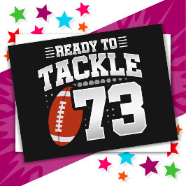 Cartão Postal Festa de Futebol Americano de 73 Anos de Idade Ani