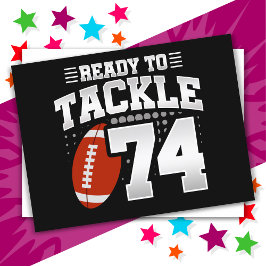 Cartão Postal Festa de Futebol Americano de 74 Anos de Idade Ani