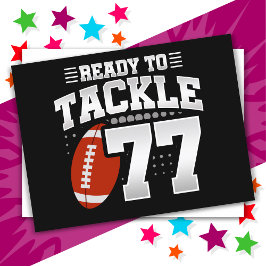 Cartão Postal Festa de Futebol Americano de 77 Anos de Idade Ani