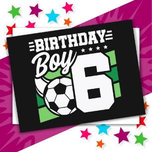 Cartão Postal Festa de Futebol de 6 Anos de Idade 6º Aniversário