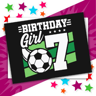 Cartão Postal Festa de Futebol de 7 Anos de Idade Aniversário de