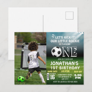 Cartão Postal Festa de Futebol Infantil de 1º Aniversário