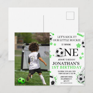 Cartão Postal Festa de futebol para 1º aniversário Esportes