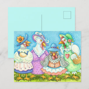 Cartão Postal FESTA DE GALINHAS, AMIGOS EMPENADOS DO CAMPO Diver