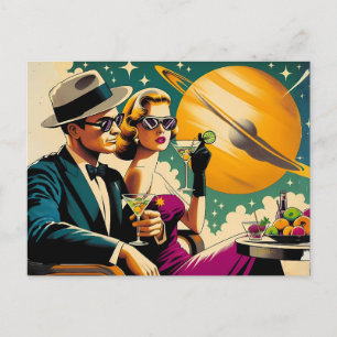 Cartão Postal Festa de Gangster de Era Espacial Las Vegas Martin