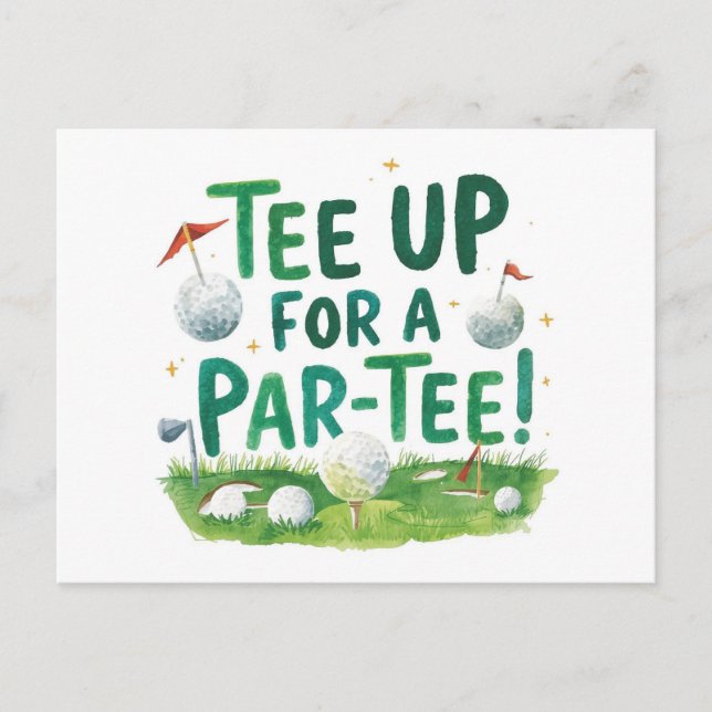 Cartão Postal Festa de golfe engraçada dizendo "empate" para "pa (Frente)