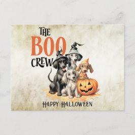 Cartão Postal Festa de Halloween Assustadores Cães Boo Laranja A