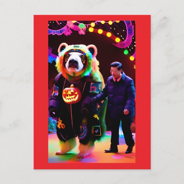 Cartão Postal Festa de Halloween Comunista - Arte de Ken Gage (Frente)