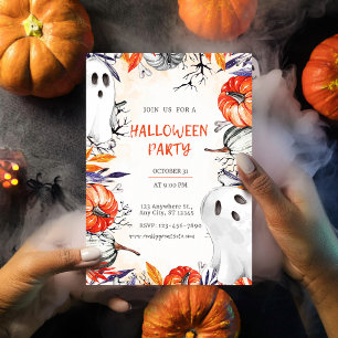 Cartão Postal Festa de Halloween de Spooky Convocando Ghost Pump