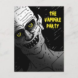 Cartão Postal Festa de Halloween de Vampiro Assustador
