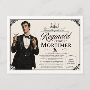Cartão Postal Festa de Mistério de Assassinato dos Anos 1940 Reg