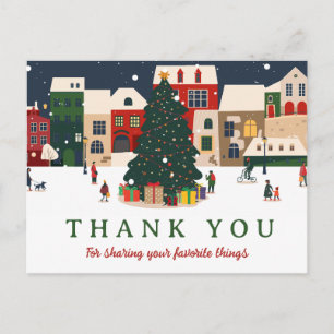 Cartão Postal Festa de Natal Coisas Favoritas Obrigado
