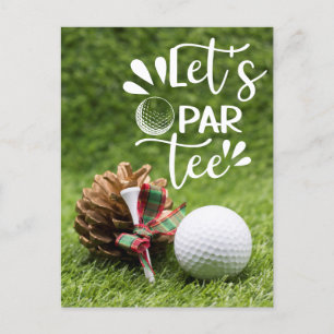 Cartão Postal Festa de Natal do Golf Par Tee Golfer