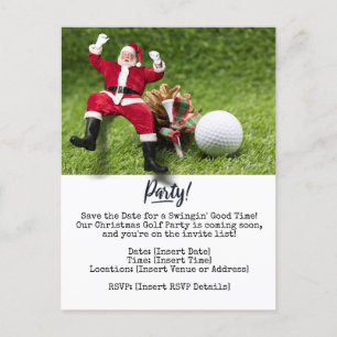 Cartão Postal Festa de Natal do Golf Par Tee Golfer