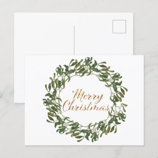 Cartão Postal Festa de Natal Verde e Deus Feliz Natal