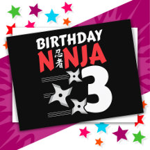 Festa de Ninja de 3 Anos Estrelas Crianças 3º Aniv