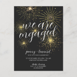 Cartão Postal Festa de noivado Dourada mínima de fogos de artifí