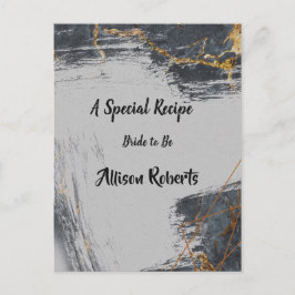 Cartão Postal Festa de Noivado Geométrica com Brilho de Mármore