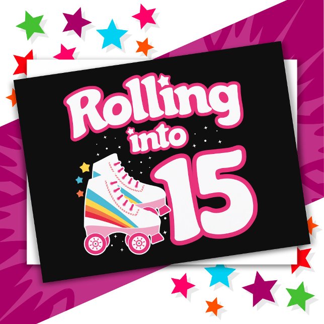 Cartão Postal Festa de Patins no Gelo de 15 Anos Patinação de 15 (Criador carregado)