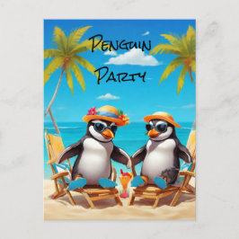 Cartão Postal Festa de Pinguins