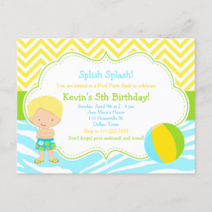 Cartão Postal Festa de Piscina Blona - Bash Party