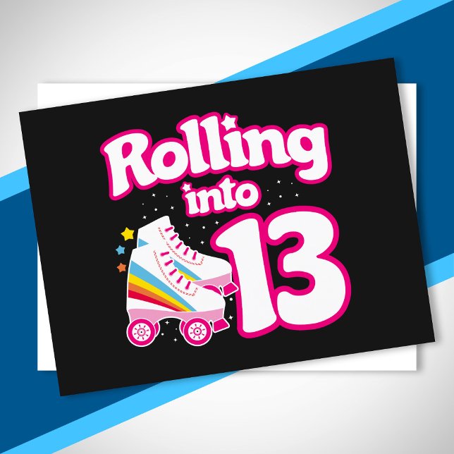 Cartão Postal Festa de Skate para Crianças - 13 Aniversário - Pi (Criador carregado)