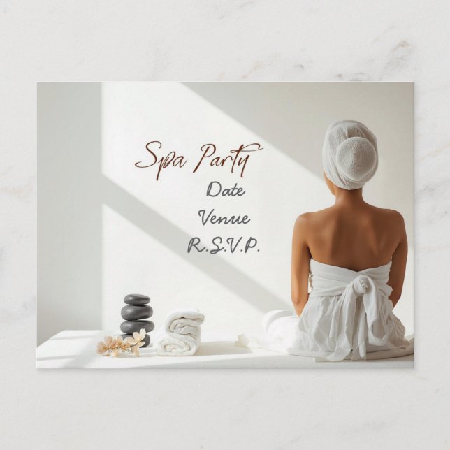 Cartão Postal Festa de Spa Design Minimalista de Bem-Estar (Frente)