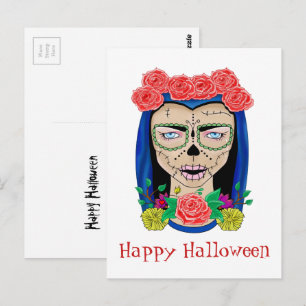 Cartão Postal Festa de Zumbi do Halloween Cinco de Mayo