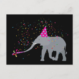 Cartão Postal Festa do Elefante - Animais se Divertindo
